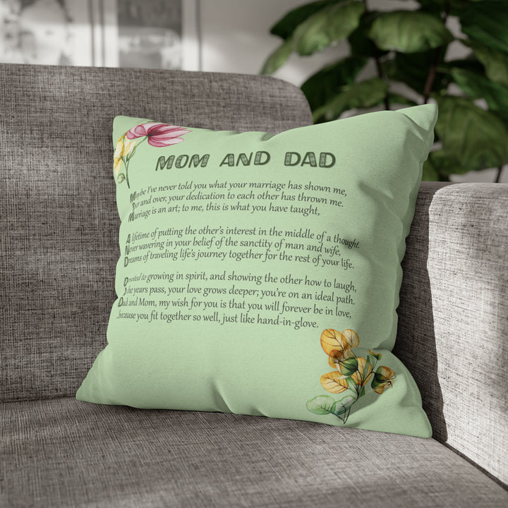 It's Just a Phrase "Mom and Dad" Acrostic Poem Pillow Case/Cover