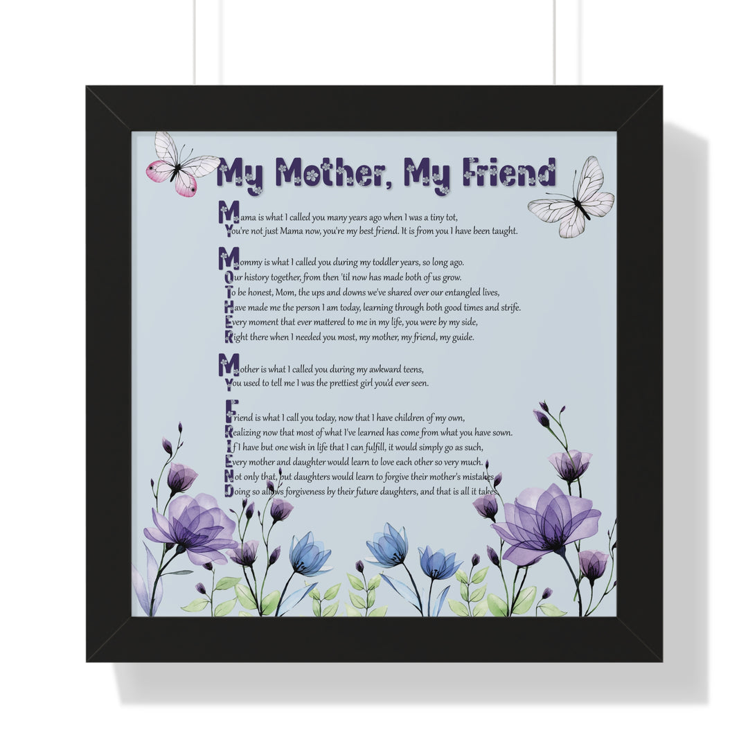 It's Just a Phrase "Mother-in-Law" Framed Horizontal Acrostic Poem Print- Floral