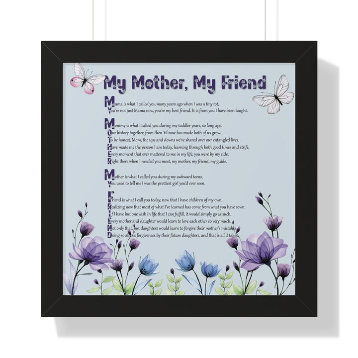 It's Just a Phrase "Mother-in-Law" Framed Horizontal Acrostic Poem Print- Floral