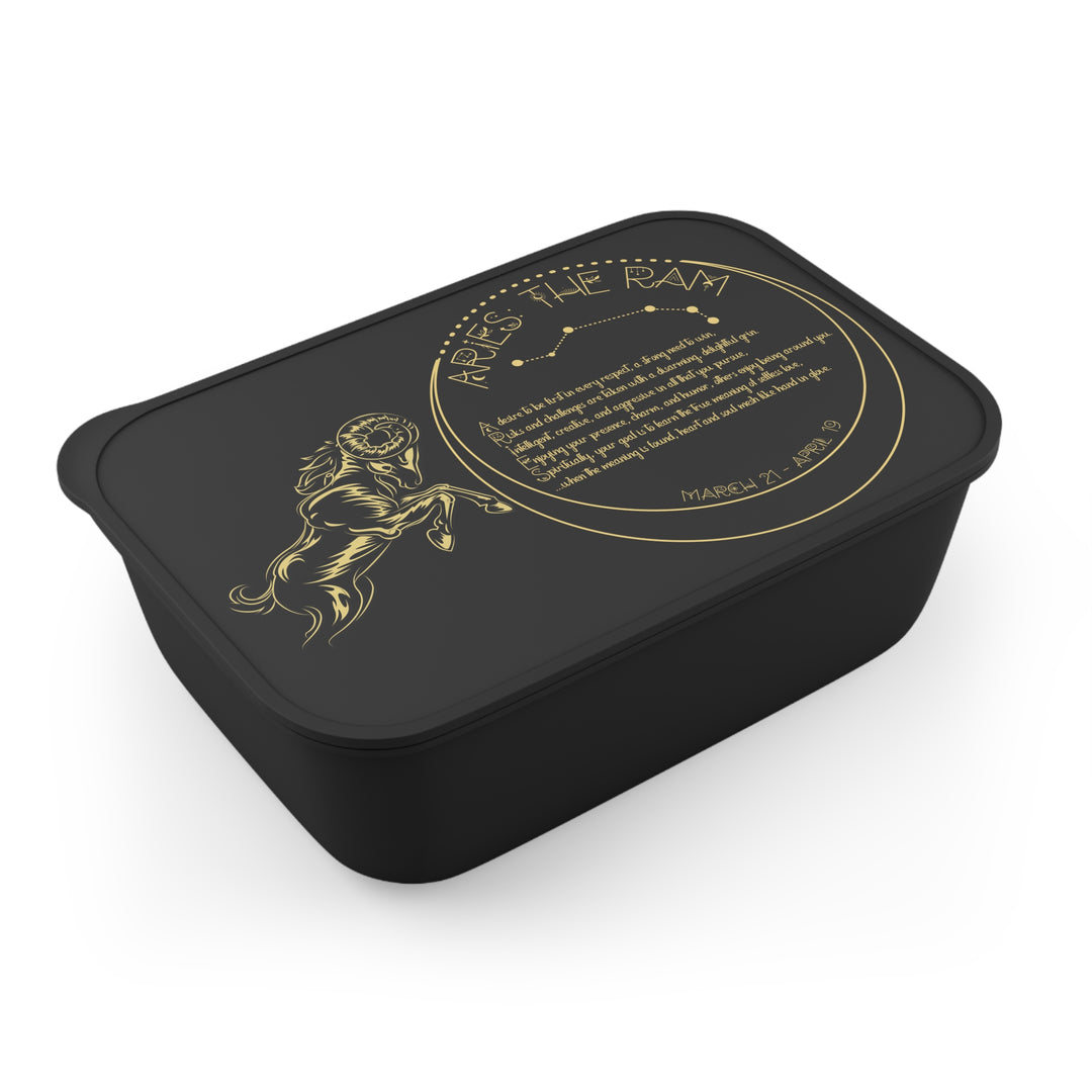 Aries Acrostic Poem Bento Lunch Box - Black