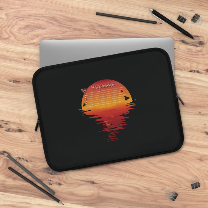 Namesakes Acrostic Poem Neoprene Laptop Sleeve - Solid Black Back