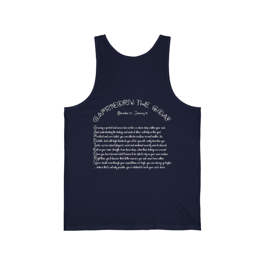 “Capricorn” Unisex Acrostic Poem Jersey Tank