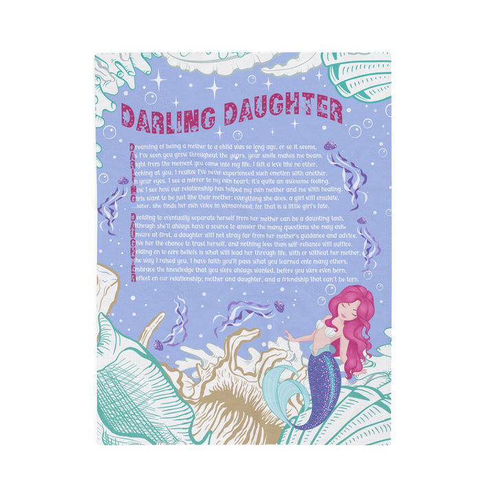 Darling Daughter Acrostic Poem Velveteen Plush Blanket - Mermaid Design