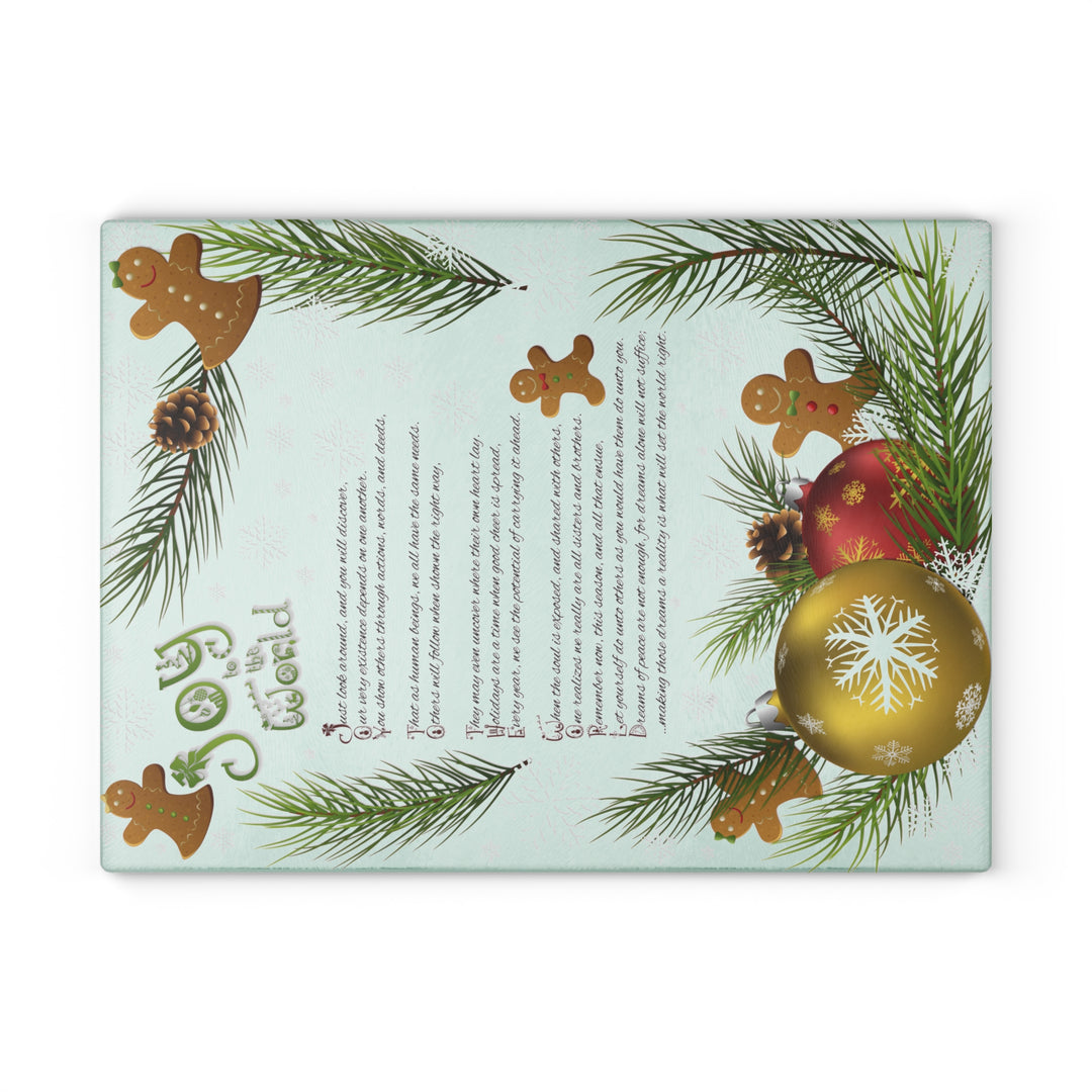 It's Just a Phrase Glass Cutting Board - "Joy to the World"