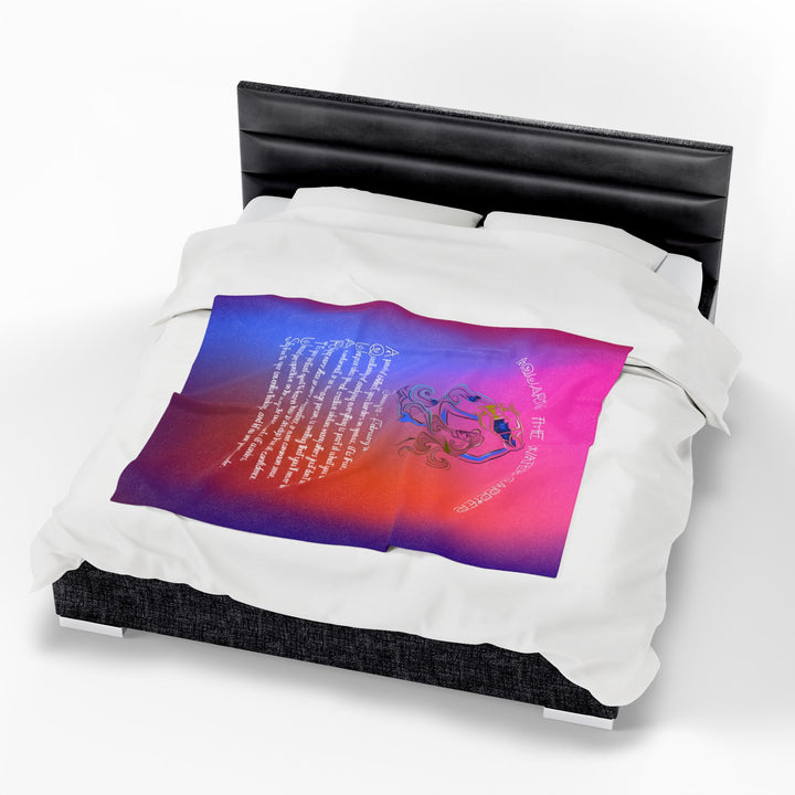 Aquarius Acrostic Poem Velveteen Plush Blanket - Colored