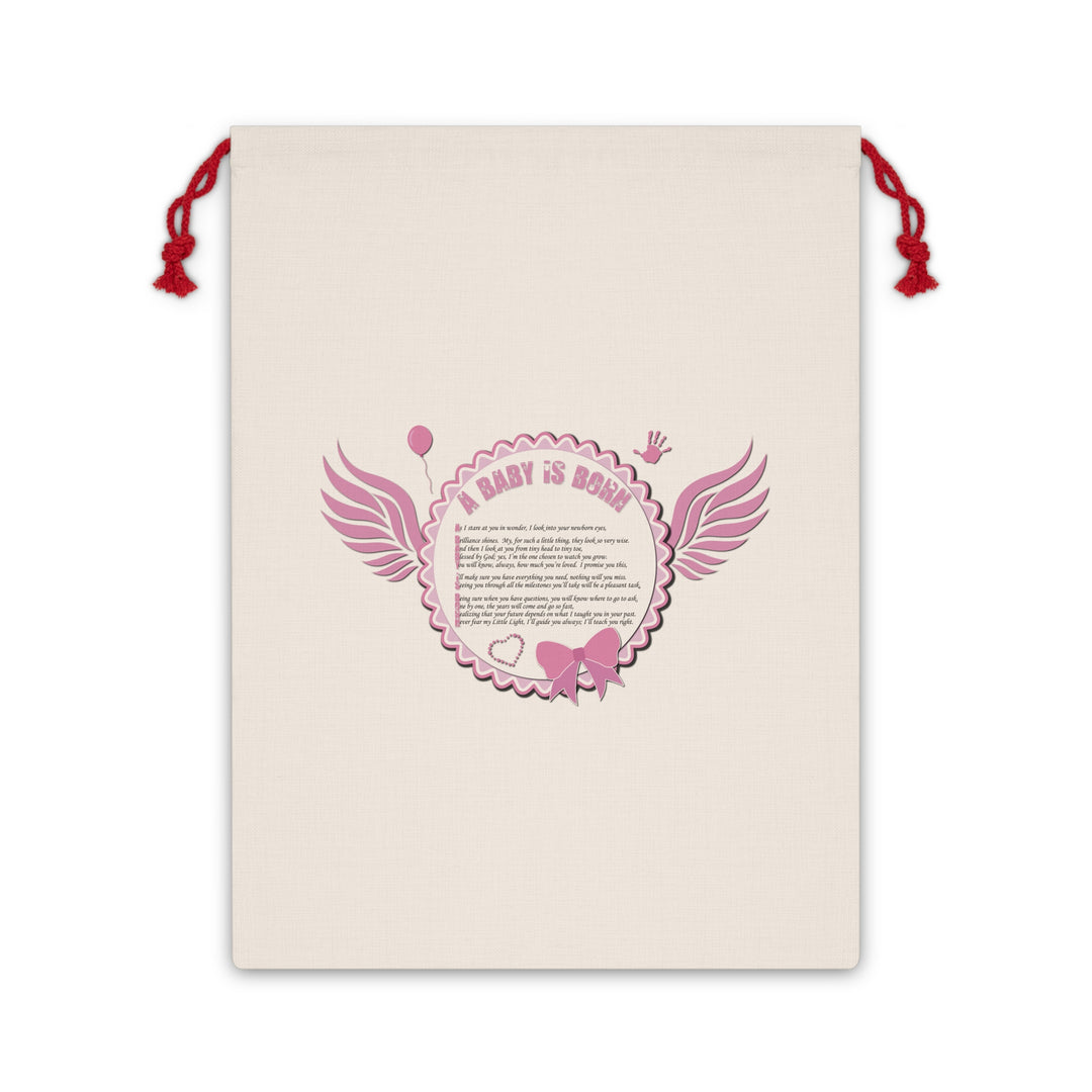 A Baby is Born Acrostic Poem Gift Bag -Pink