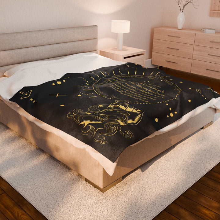 Aquarius Acrostic Poem Velveteen Plush Blanket