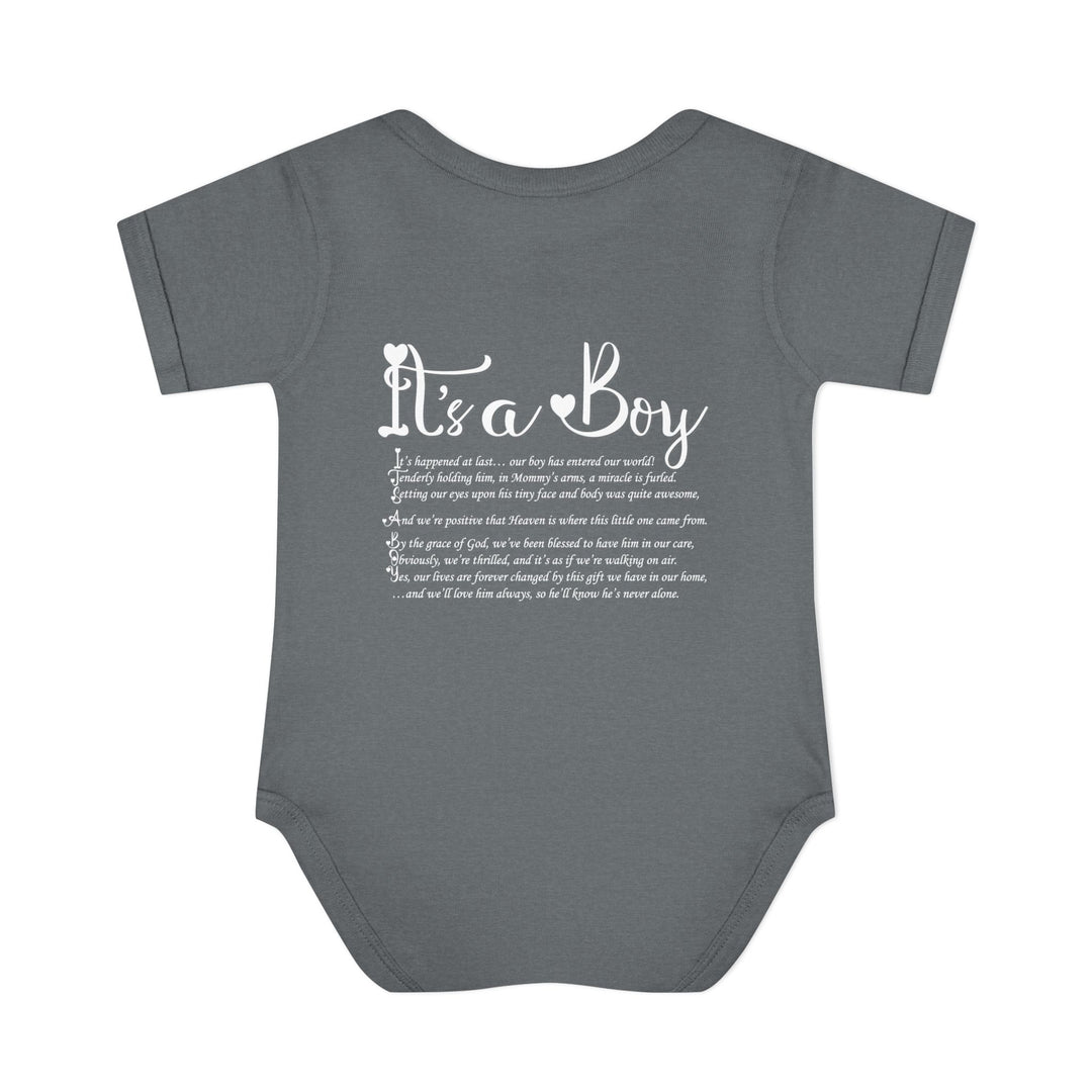 It's a Boy Acrostic Poem Baby Bodysuit - Ducky Design
