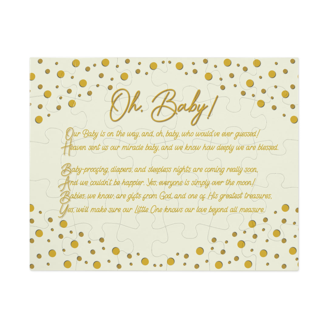 Oh, Baby! Acrostic Poem Puzzle - No Personalization - Tin Box