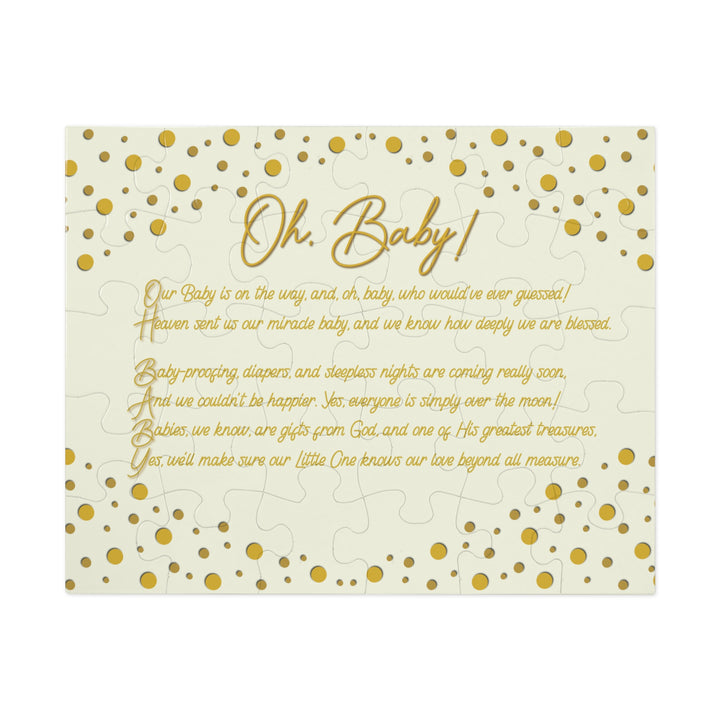 Oh, Baby! Acrostic Poem Puzzle - No Personalization - Tin Box