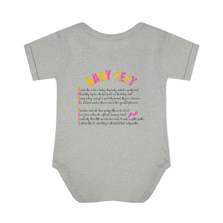Baby Steps "Baby Feet" Acrostic Poem Bodysuit - Pink Footprints