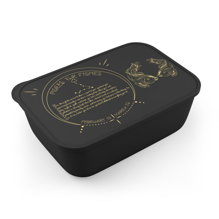 Pisces Acrostic Poem Bento Lunch Box - Black