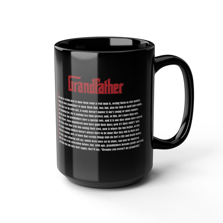 "Grandfather" Acrostic Poem Black Mug - 15oz