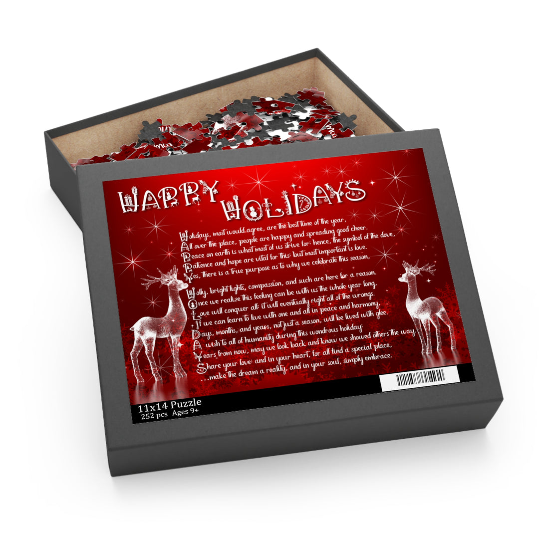 Happy Holidays Acrostic Poem Puzzle - Deer and Ice