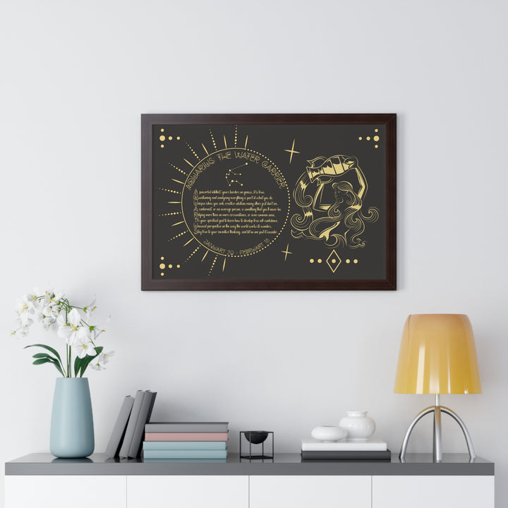 Written in the Stars Framed Acrostic Poem Print - Aquarius