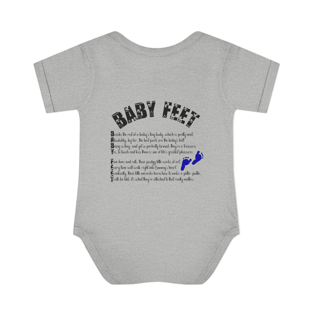 Baby Feet Acrostic Poem Baby Bodysuit - Blue Footprints