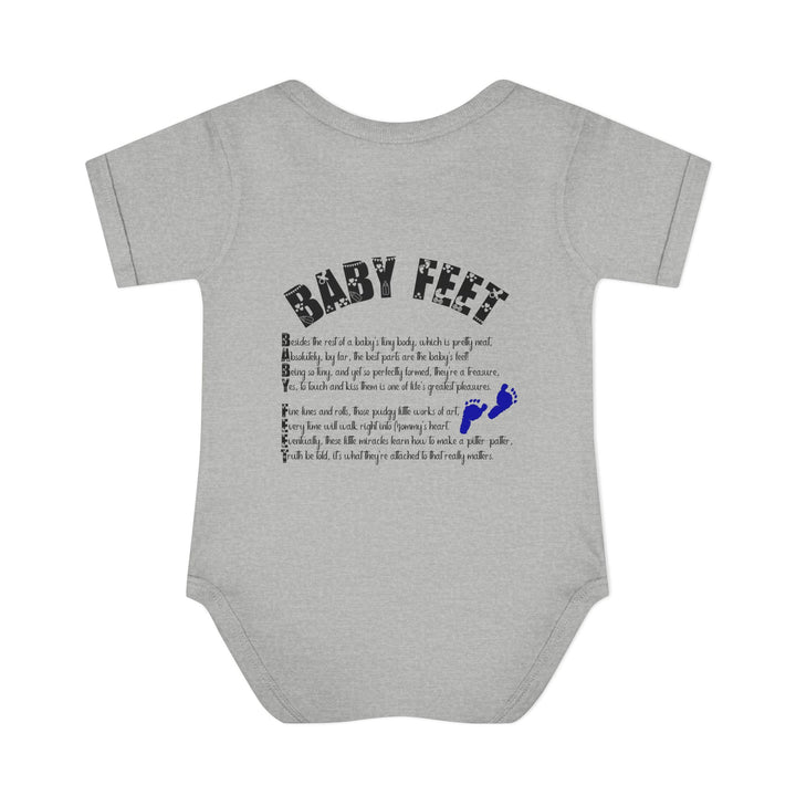 Baby Feet Acrostic Poem Baby Bodysuit - Blue Footprints