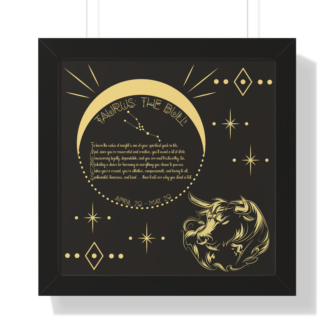 Written in the Stars Framed Acrostic Poem Print - Taurus