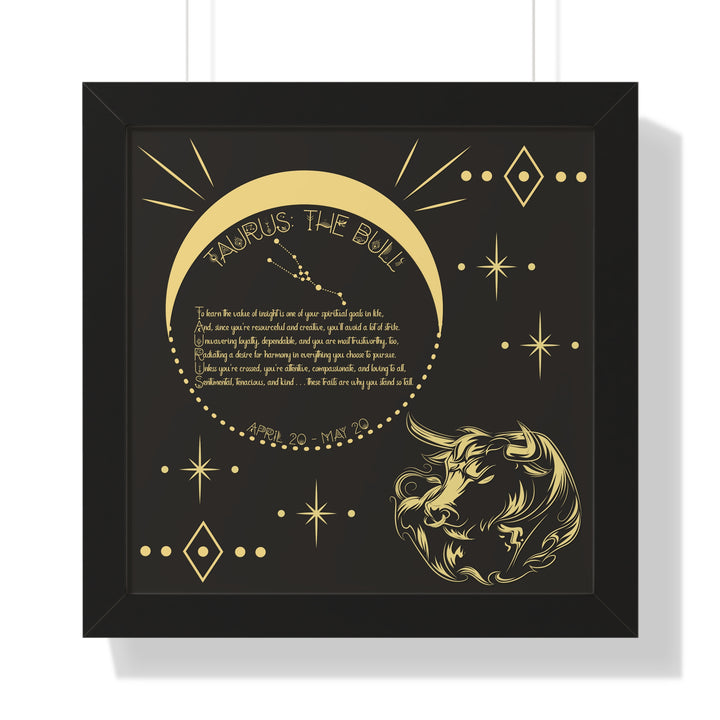 Written in the Stars Framed Acrostic Poem Print - Taurus