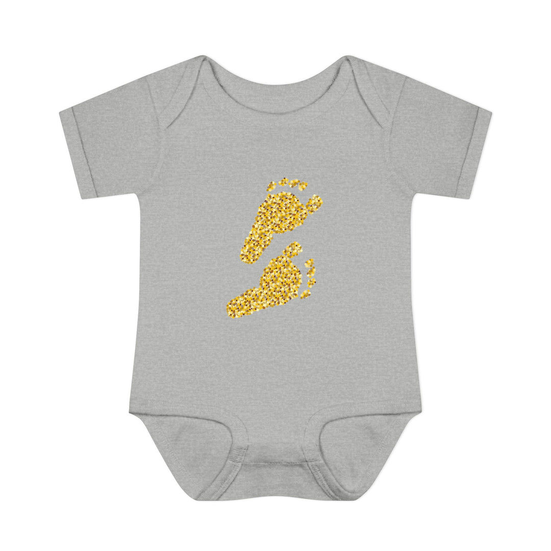 Baby Feet Acrostic Poem Baby Bodysuit - Glitter Footprints