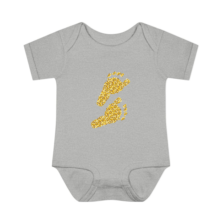 Baby Feet Acrostic Poem Baby Bodysuit - Glitter Footprints