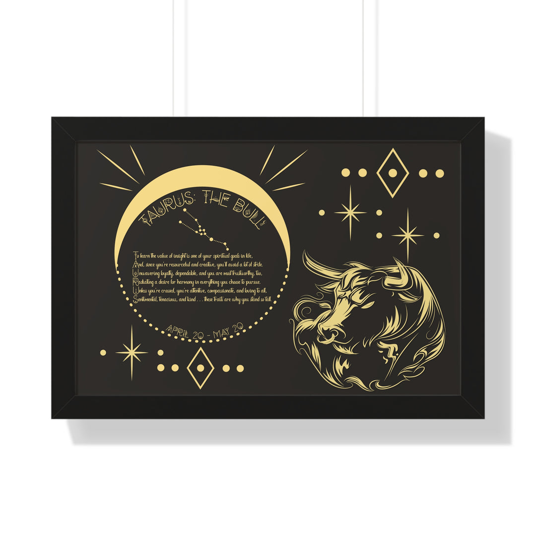 Written in the Stars Framed Acrostic Poem Print - Taurus