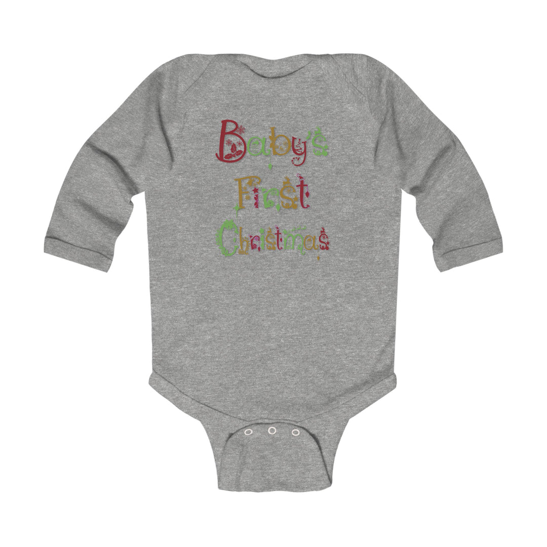 Baby’s First Christmas Acrostic Poem Infant Long Sleeve Bodysuit - Fun Font