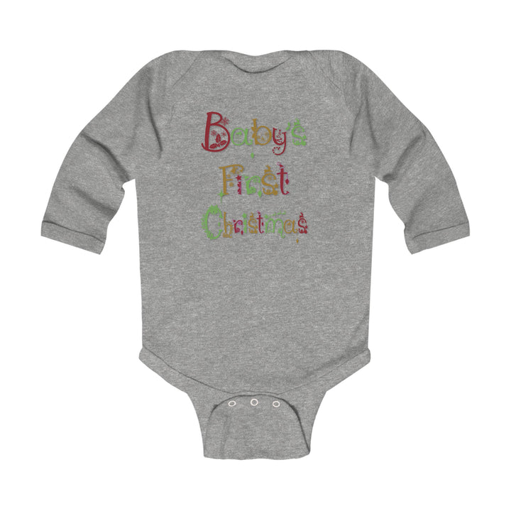 Baby’s First Christmas Acrostic Poem Infant Long Sleeve Bodysuit - Fun Font