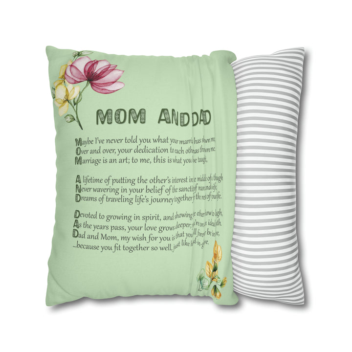 It's Just a Phrase "Mom and Dad" Acrostic Poem Pillow Case/Cover