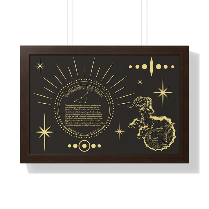Written in the Stars Framed Horizontal Acrostic Poem Print - Capricorn