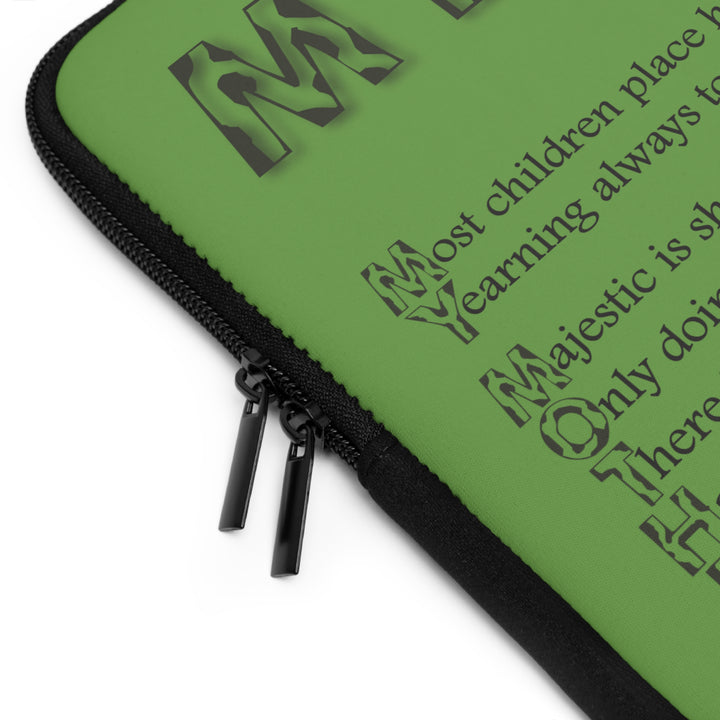 My Mother Acrostic Poem Neoprene Laptop Sleeve - Solid Black Back - Camo