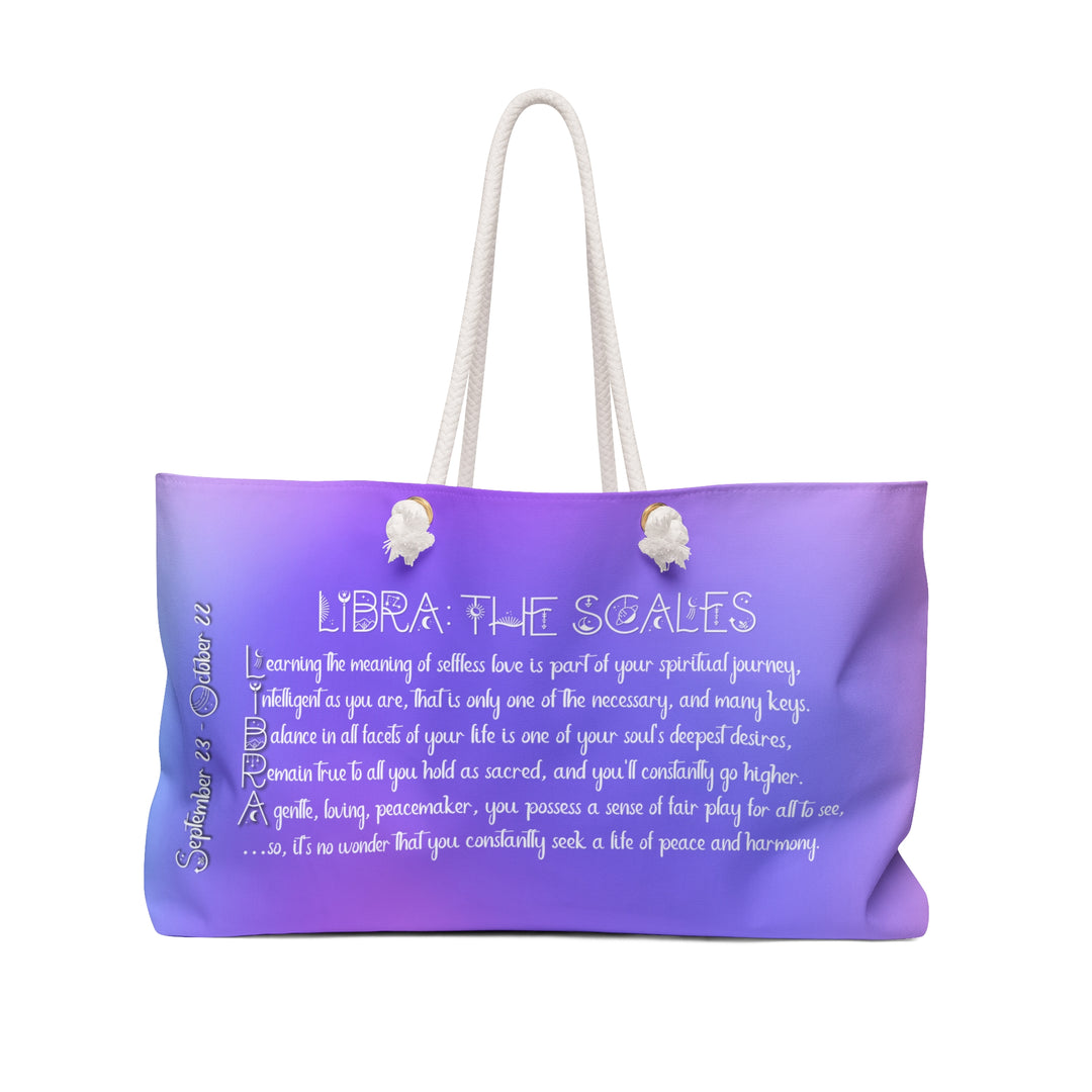 Libra Acrostic Poem Weekender Bag