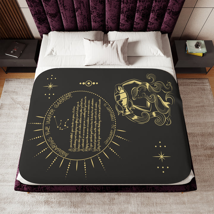 Written in the Stars Sherpa Blanket - Aquarius