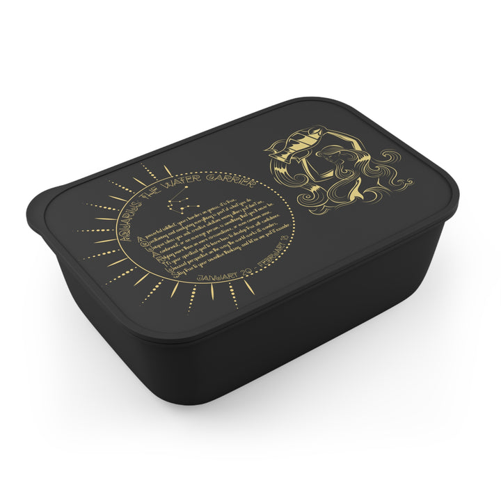Aquarius Acrostic Poem Bento Lunch Box - Black