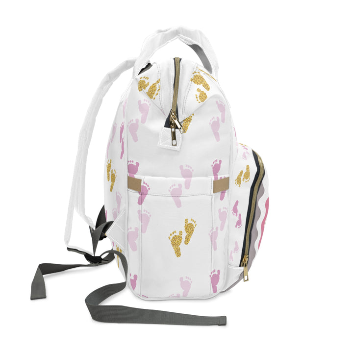 Baby Steps Multifunctional Diaper Backpack - "Baby Feet" Footprints