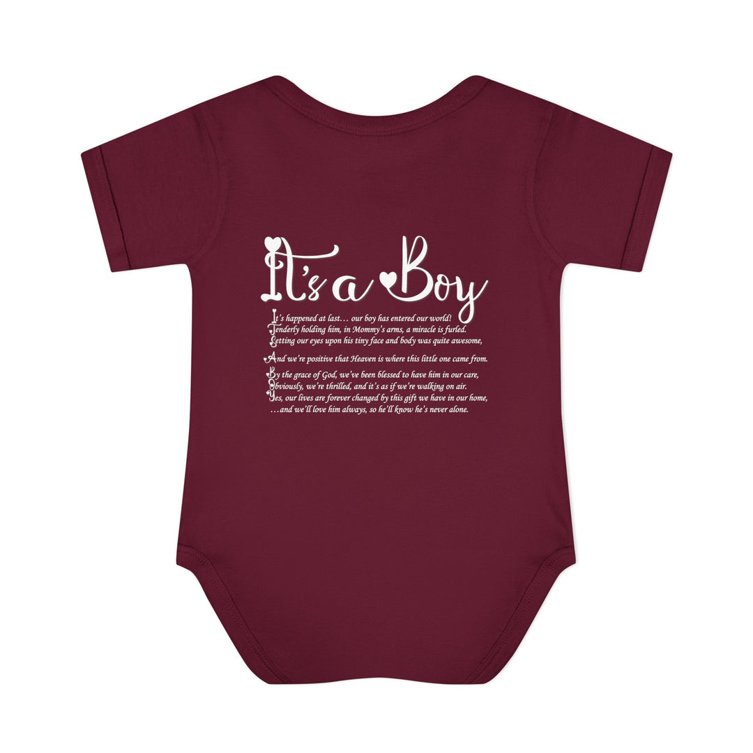 It's a Boy Acrostic Poem Baby Bodysuit - Ducky Design