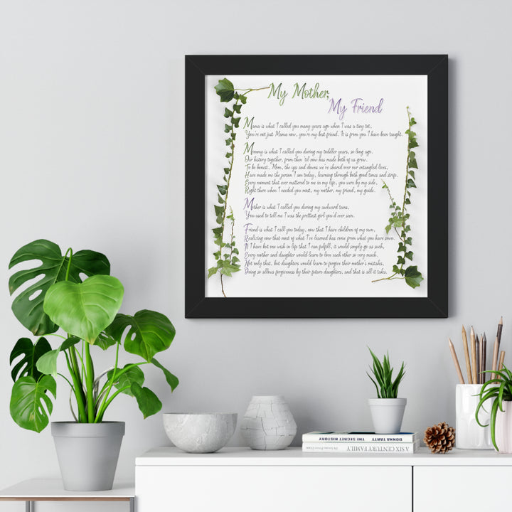 It's Just a Phrase "My Mother, My Friend" Framed Acrostic Poem Print
