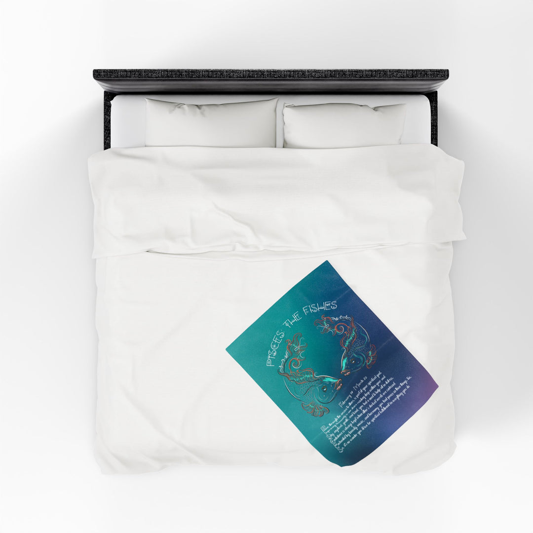 Pisces Acrostic Poem Velveteen Plush Blanket - Colored