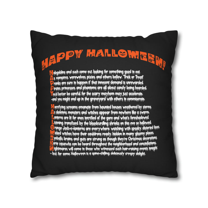 Acrostic Poem on Creepy Pumpkin Pillow