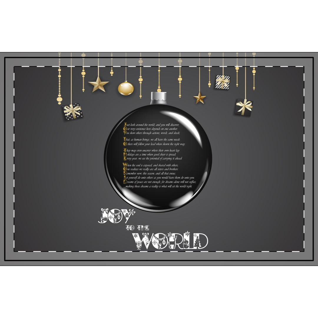 Joy to the World Acrostic Poem Large Hardboard Serving Tray - Ornament