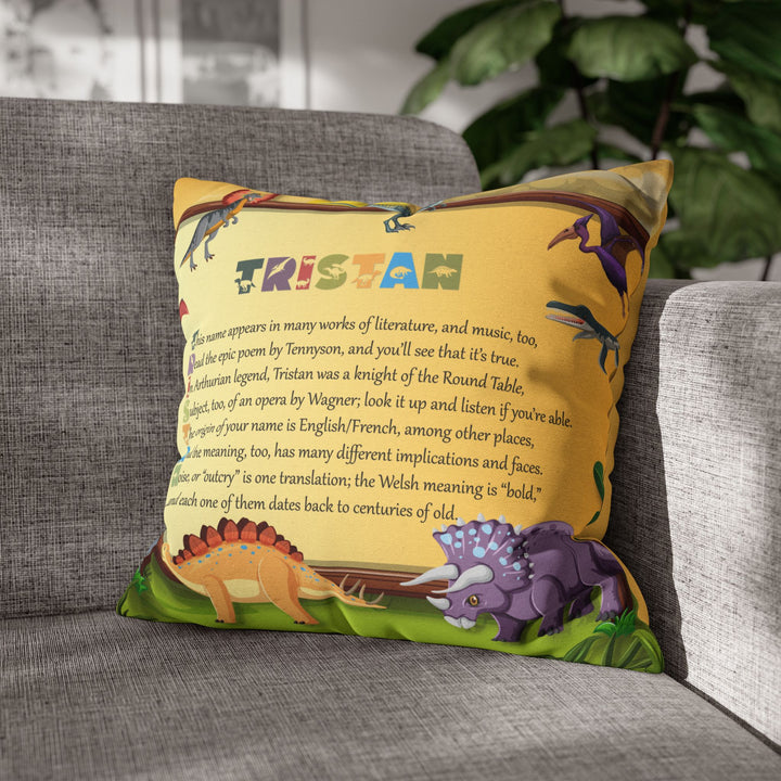 Namesakes Acrostic Poem Pillow Cover - Dinosaur Design