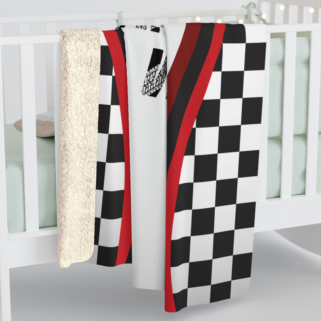 "Namesakes" Acrostic Poem Sherpa Fleece Blanket - Vroom Vroom