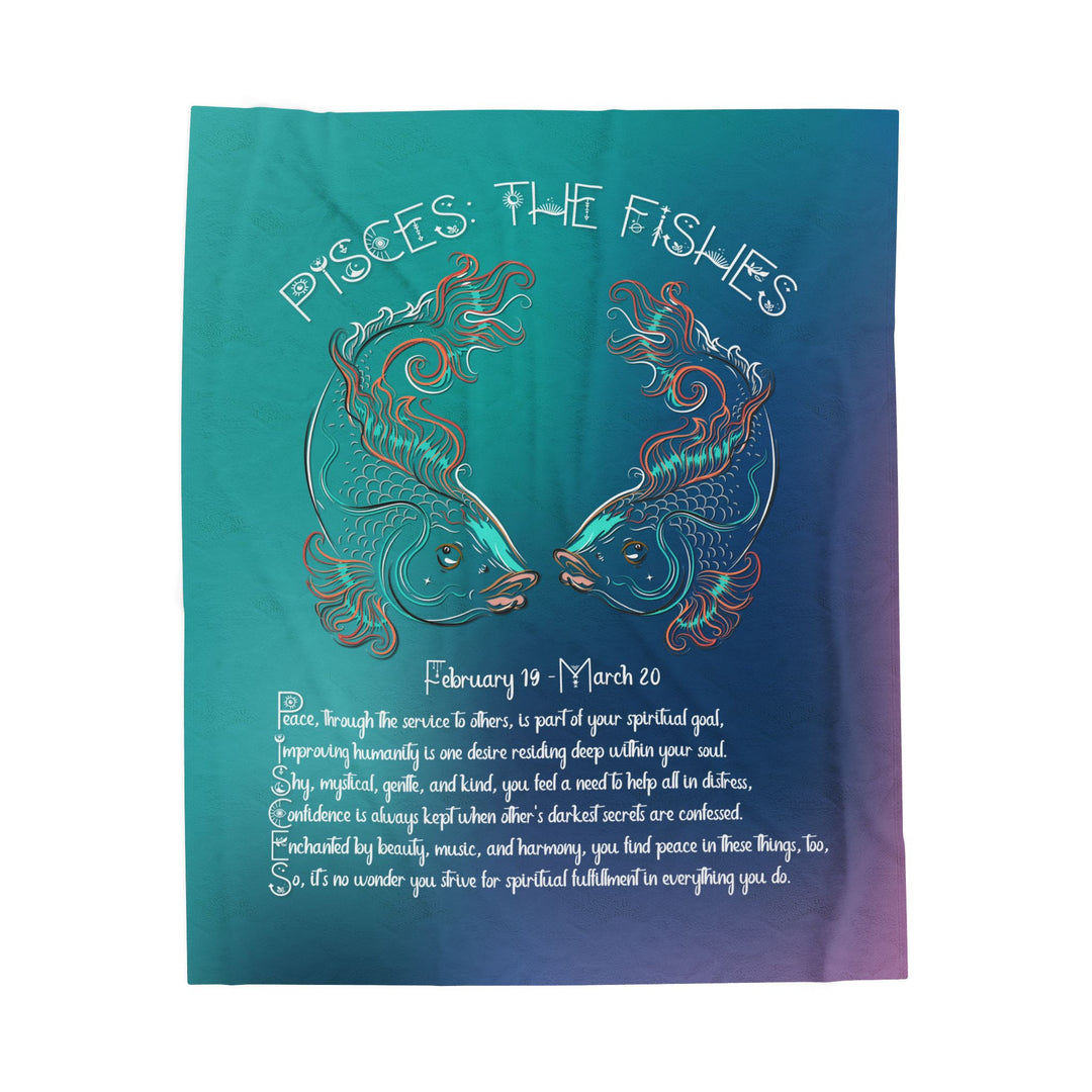 Pisces Acrostic Poem Velveteen Plush Blanket