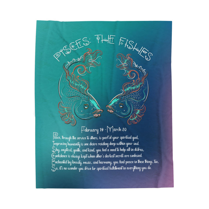 Pisces Acrostic Poem Velveteen Plush Blanket
