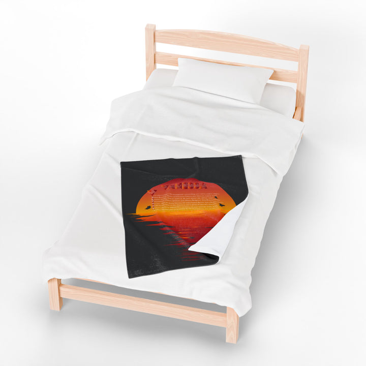 Namesakes  Acrostic Poem on Velveteen Plush Blanket - Sunset Reflection
