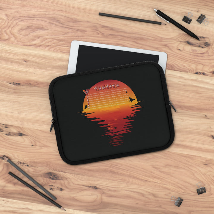 Namesakes Acrostic Poem Neoprene Laptop Sleeve - Solid Black Back