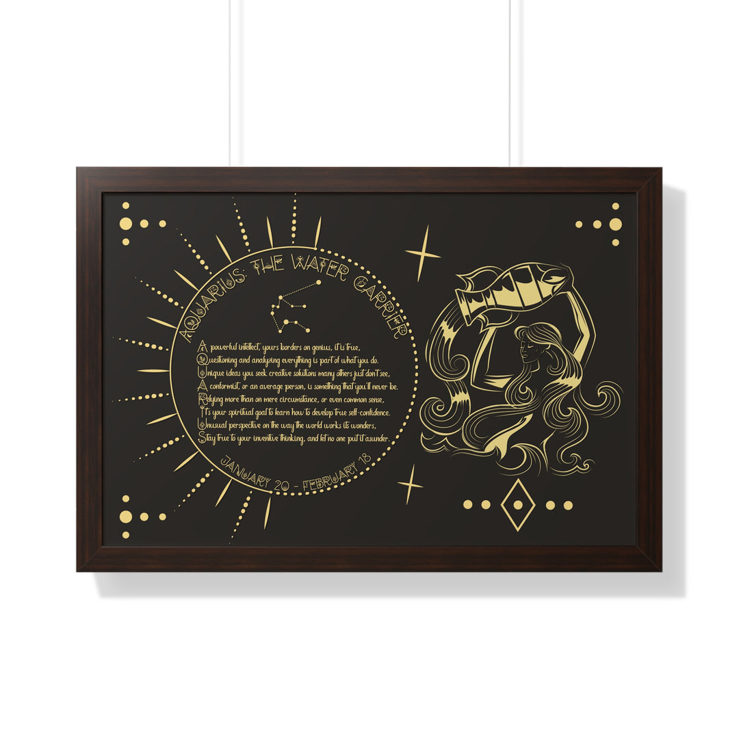 Written in the Stars Framed Acrostic Poem Print - Aquarius