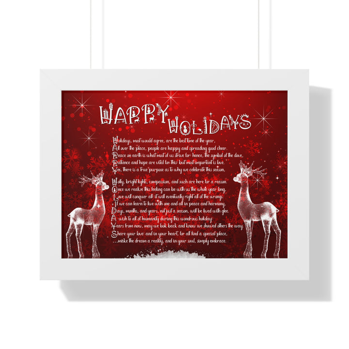 It's Just a Phrase "Happy Holidays" Framed Horizontal Acrostic Poem Poster