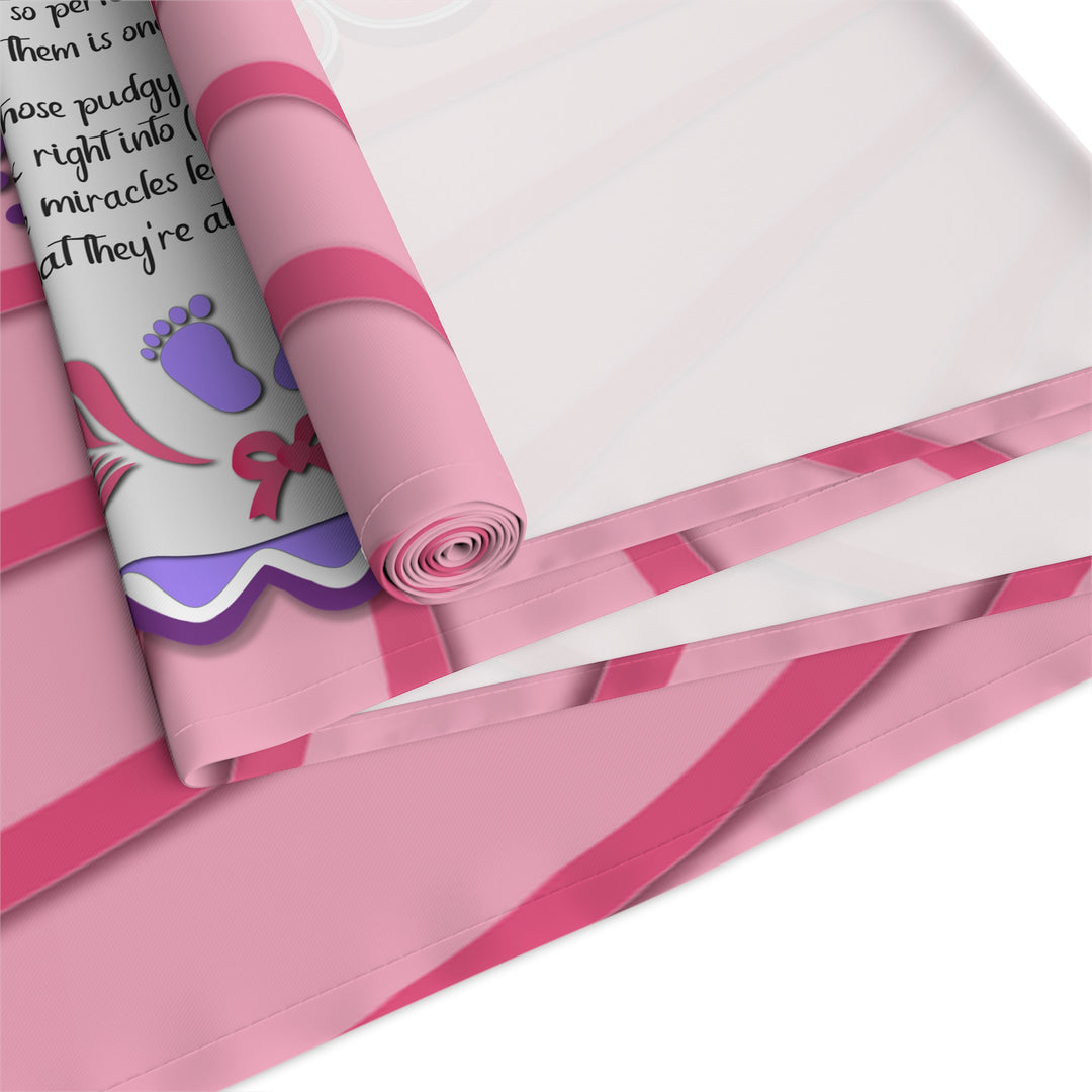 Baby Feet Acrostic Poem Table Runner - Pink-Wings