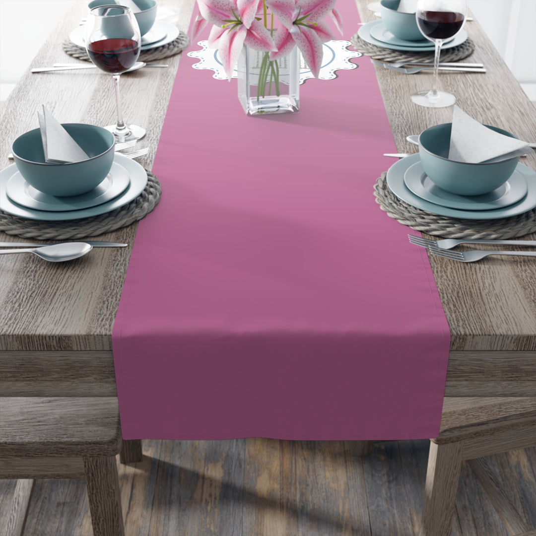 “A Baby is Born” Table Runner - Baby Items Font - Pink - No Personalization